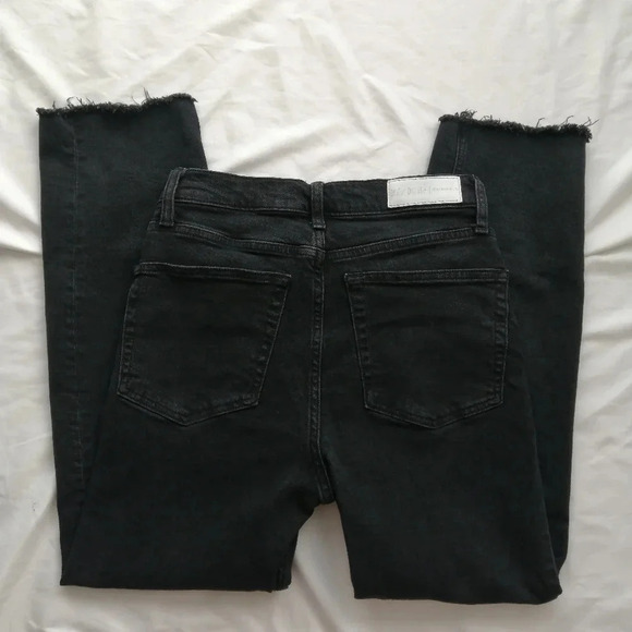 Re/Done 70s Stove Pipe Jeans High Rise Straight Leg in Faded Black 27 (4) - Picture 6 of 16